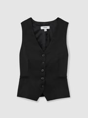 Reiss Black Millie Single-Breasted Tailored Waistcoat - Image 2 of 7