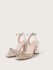 Monsoon Silver Darla Diamante Bow Heel Sandals - Image 2 of 4