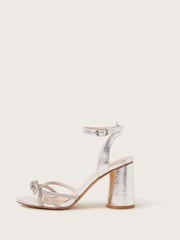 Monsoon Silver Darla Diamante Bow Heel Sandals - Image 4 of 4
