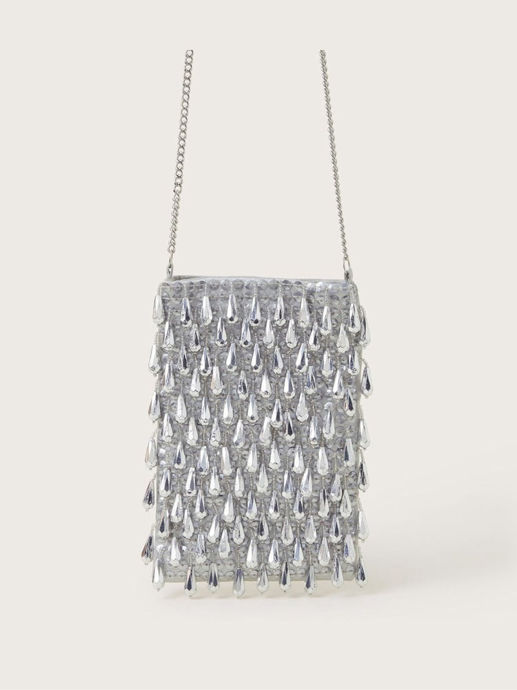 Monsoon Silver Tess Tear Drop Phone Bag - Image 1 of 4