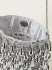 Monsoon Silver Tess Tear Drop Phone Bag - Image 3 of 4