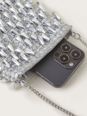 Monsoon Silver Tess Tear Drop Phone Bag - Image 4 of 4