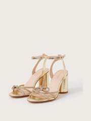 Monsoon Gold Darla Diamante Bow Heel Sandals - Image 3 of 4
