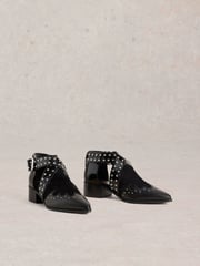 White Stuff Black Studded Ankle Boots - Image 2 of 5