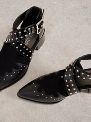 White Stuff Black Studded Ankle Boots - Image 5 of 5
