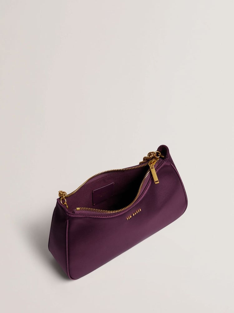 Ted Baker Purple Agnise Chain Detail Satin Shoulder Bag - Image 4 of 4 Ted Baker Purple Agnise Chain Detail Satin Shoulder Bag - Image 4 of 4