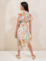 Lipsy Yellow Floral Asymetic Hem Occasion Dress (5-16yrs) - Image 5 of 5