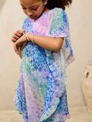 Lipsy Blue Ombre Printed Frill Edge Kaftan (5-16yrs) - Image 3 of 5