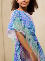 Lipsy Blue Ombre Printed Frill Edge Kaftan (5-16yrs) - Image 5 of 5