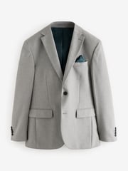 Grey Regular Fit Grey Textured Suit Jacket - Image 1 of 1