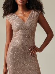 Jolie Moi Brown Gittel Sequin Bodycon Midi Dress - Image 3 of 6