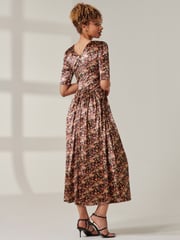 Jolie Moi Yellow Brianne Floral Velvet Maxi Dress - Image 2 of 6