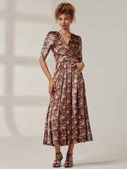 Jolie Moi Yellow Brianne Floral Velvet Maxi Dress - Image 4 of 6