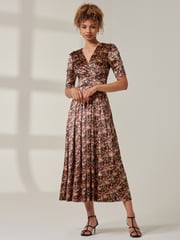Jolie Moi Yellow Brianne Floral Velvet Maxi Dress - Image 5 of 6