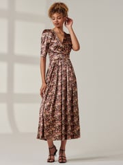 Jolie Moi Yellow Brianne Floral Velvet Maxi Dress - Image 6 of 6