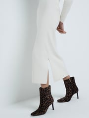 River Island Brown Leopard Heeled Ankle Boots - Image 1 of 6