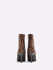 River Island Brown Leopard Heeled Ankle Boots - Image 4 of 6