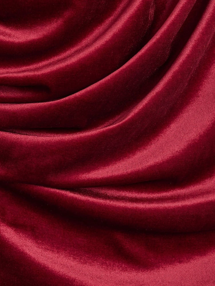 River Island Red Velvet Drape Midi Dress - Image 6 of 6 River Island Red Velvet Drape Midi Dress - Image 6 of 6