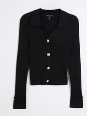 River Island Black Button Polo Top - Image 5 of 6