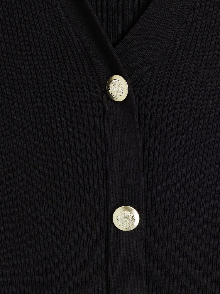 River Island Black Button Polo Top - Image 6 of 6