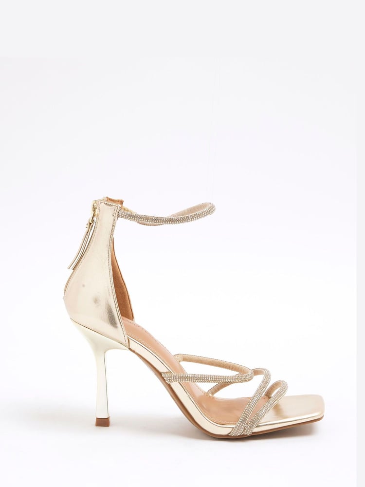 River Island Gold Embellished Sandals - Image 2 of 4 River Island Gold Embellished Sandals - Image 2 of 4
