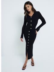 River Island Black Button Pencil Skirt - Image 1 of 6