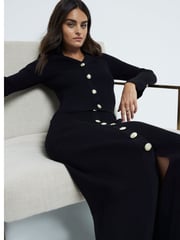 River Island Black Button Pencil Skirt - Image 2 of 6
