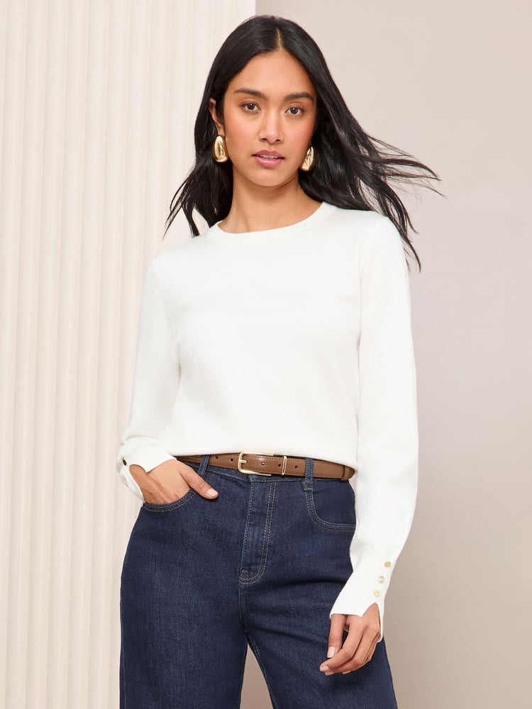 Friends Like These Ivory Long Sleeve Crew Neck Jumper - Image 2 of 5