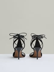 Reiss Black Alexis Suede Strappy Heeled Sandals - Image 4 of 5