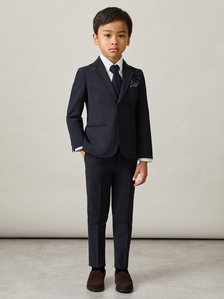 Reiss Navy Hope 9-14 yrs Wool-Blend Suit Trousers - Image 1 of 5
