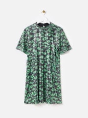 Oliver Bonas Green Leopard Sequin Mini Dress - Image 1 of 5