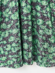 Oliver Bonas Green Leopard Sequin Mini Dress - Image 5 of 5