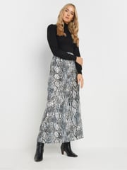 Long Tall Sally Grey Snake Effect Midaxi Skirt - Image 1 of 5