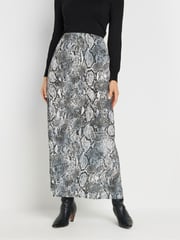 Long Tall Sally Grey Snake Effect Midaxi Skirt - Image 2 of 5