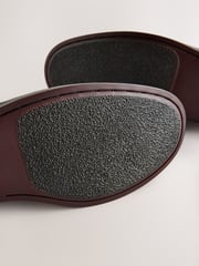 Black Rouched Front Leather Loafers - Image 4 of 5