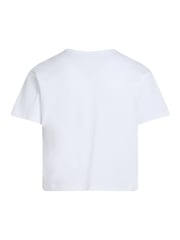 Calvin Klein White Monologo Glitter 100% Cotton T-Shirt - Image 5 of 5