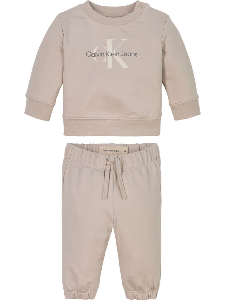 Calvin Klein Grey Newborn Terry Tracksuit - Image 1 of 2