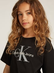 Calvin Klein Black Monologo Glitter 100% Cotton T-Shirt - Image 3 of 5