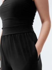 Black Bandeau Jersey 100% Cotton Jumpsuit - Image 4 of 7