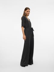 VERO MODA Black Short Sleeve Glitter Jumpsuit - Image 3 of 4