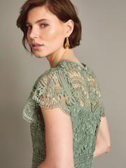 Monsoon Green Monica Lace Midi Dress - Image 2 of 5