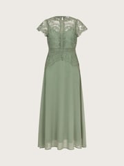 Monsoon Green Monica Lace Midi Dress - Image 5 of 5