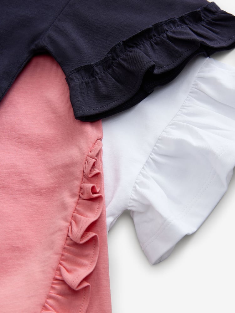 Baker by Ted Baker Frill Detail 100% Cotton T-Shirts 3 Pack - Image 7 of 7