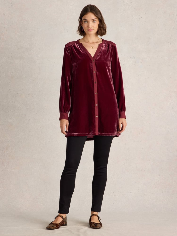 White Stuff Purple Velvet Tunic - Image 1 of 6