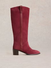 White Stuff Red Izzy Suede Knee High Boots - Image 1 of 4