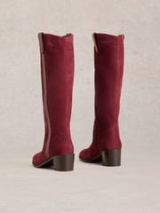 White Stuff Red Izzy Suede Knee High Boots - Image 3 of 4