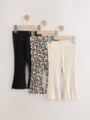 Animal Neutral Flares Leggings 3 Pack (3mths-7yrs) - Image 1 of 7