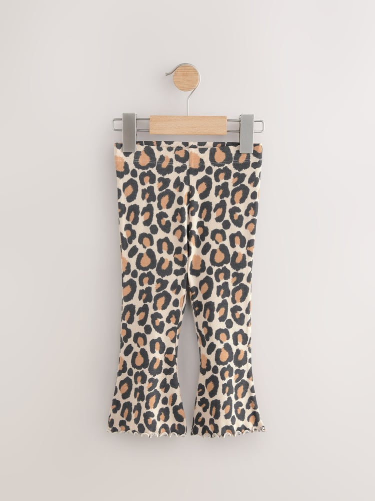 Animal Neutral Flares Leggings 3 Pack (3mths-7yrs) - Image 2 of 7