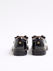 River Island Black Girls Patent Bow Loafers - Image 5 of 5