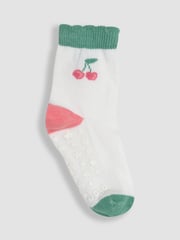 JoJo Maman Bébé Pink 3-Pack Printed Socks - Image 3 of 4